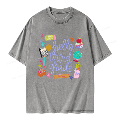 Pagewings Personalized Grade Unisex Washed T-shirt