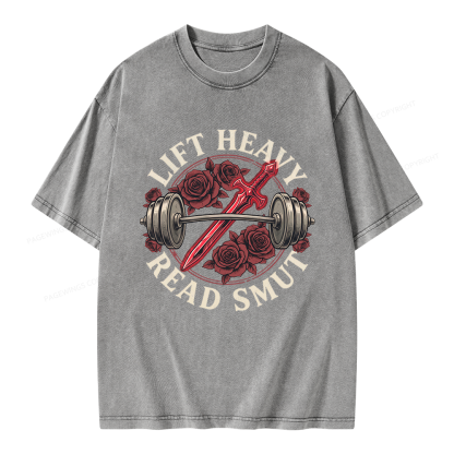Pagewings Lift Heavy Read Smut Unisex Washed T-shirt