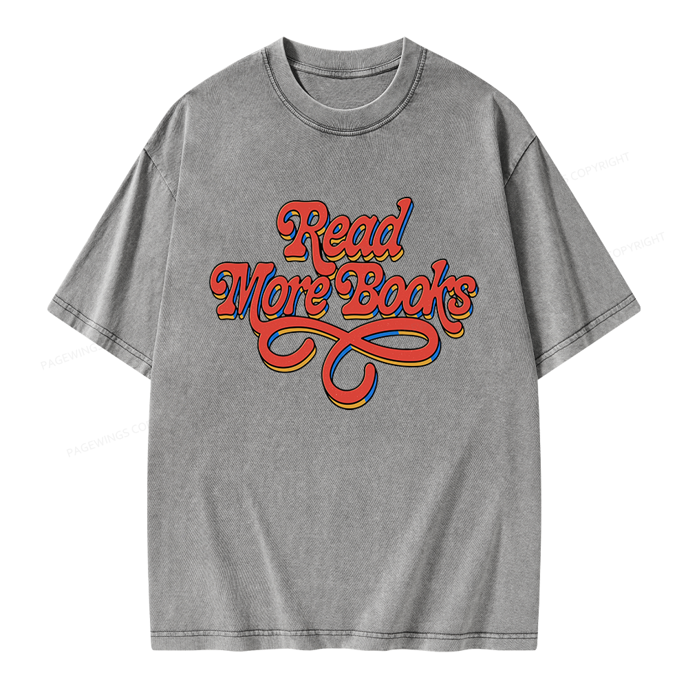 Pagewings Read More Books Unisex Washed T-shirt