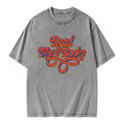 Pagewings Read More Books Unisex Washed T-shirt