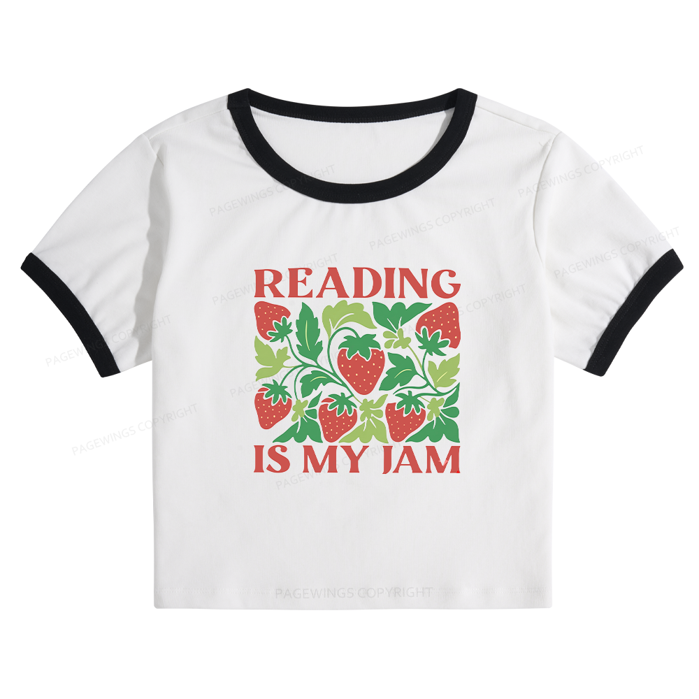 Pagewings Reading Is My Jam15972 Baby Tee Cropped Ringer T-Shirt