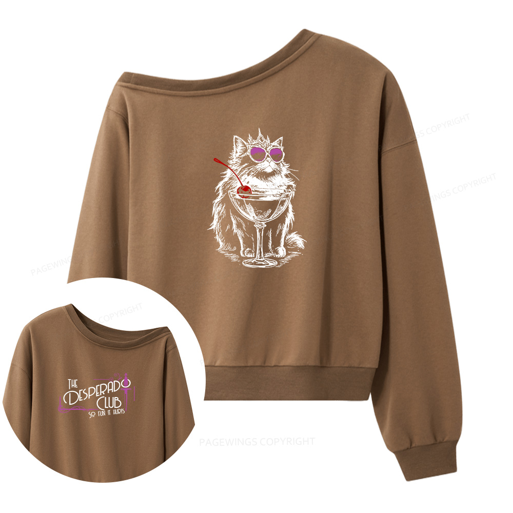 Pagewings Desperado Club 15506 Bookish Women Off Shoulder Sweatshirt
