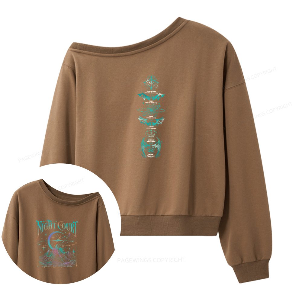Pagewings Fantasy Novel Lovers 11999 Bookish Women Off Shoulder Sweatshirt