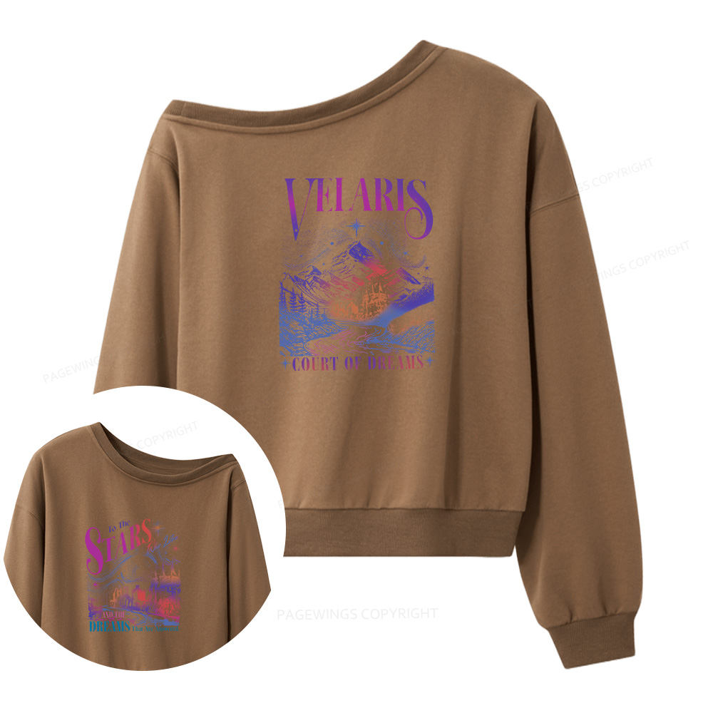 Pagewings Fantasy Novel Lovers 12775 Bookish Women Off Shoulder Sweatshirt