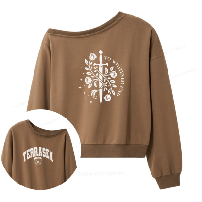 Pagewings Fantasy Novel Lovers 16137 Bookish Women Off Shoulder Sweatshirt