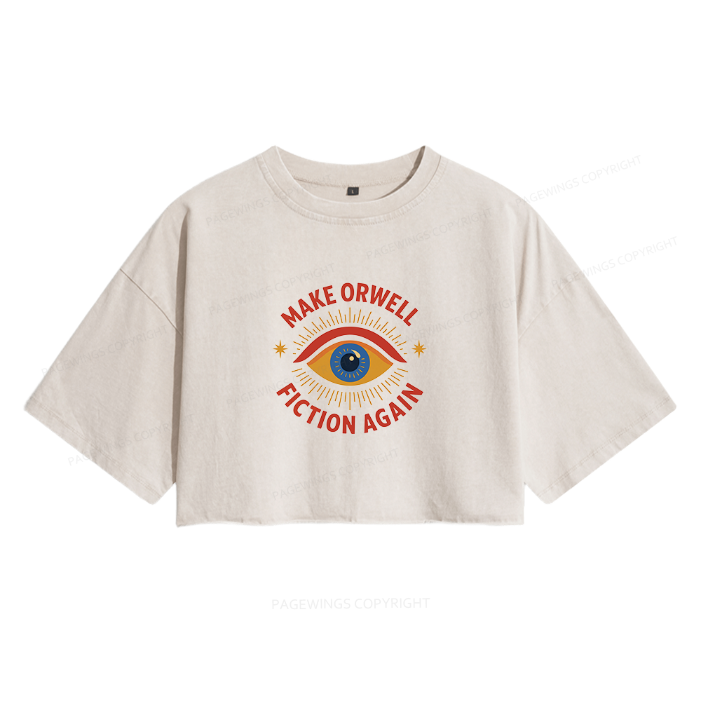 Pagewings Dystopia Quote16117 Read Women's Washed Cropped T-shirt