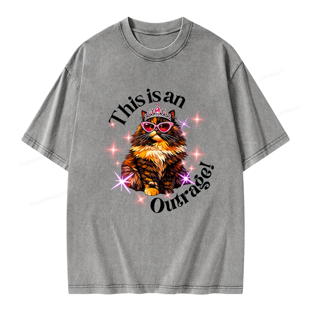 Pagewings This Is An Outrage Unisex Washed T-shirt