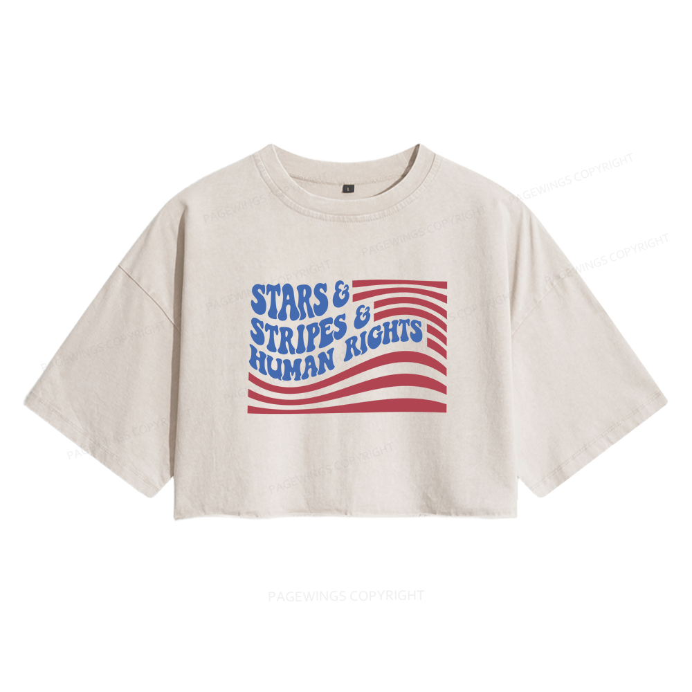 Pagewings Human Rights15958 Read Women's Washed Cropped T-shirt