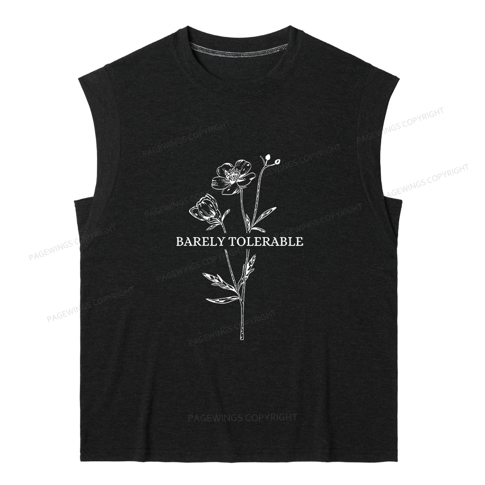 Pagewings Barely Tolerable11905 Bookish Women's Heather Tank Top