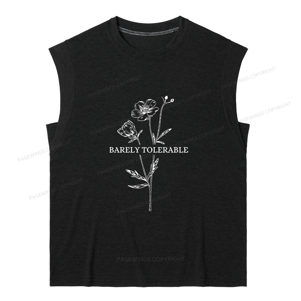 Pagewings Barely Tolerable11905 Bookish Women's Heather Tank Top