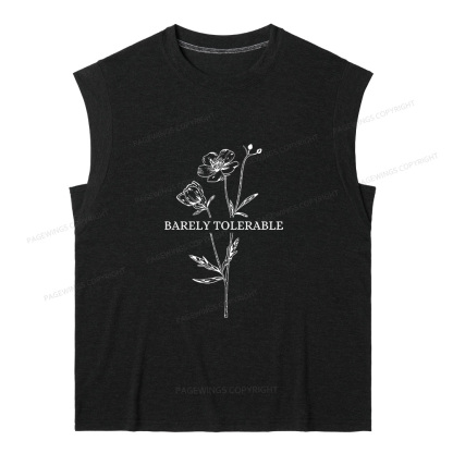 Pagewings Barely Tolerable11905 Bookish Women's Heather Tank Top