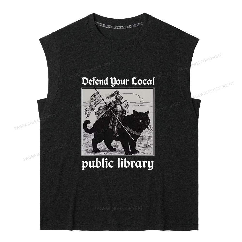 Pagewings Defend Your Local public library12628 Bookish Women's Heather Tank Top