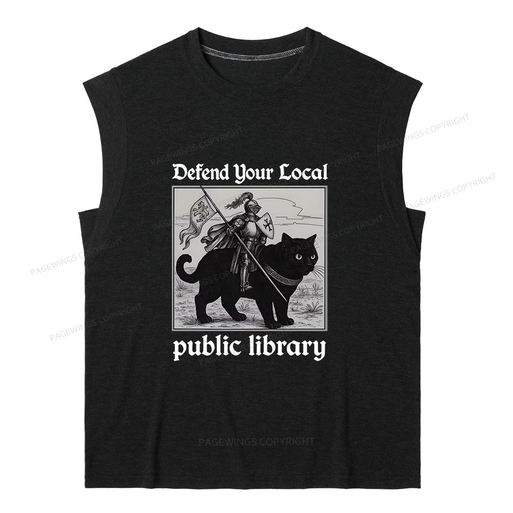 Pagewings Defend Your Local public library12628 Bookish Women's Heather Tank Top