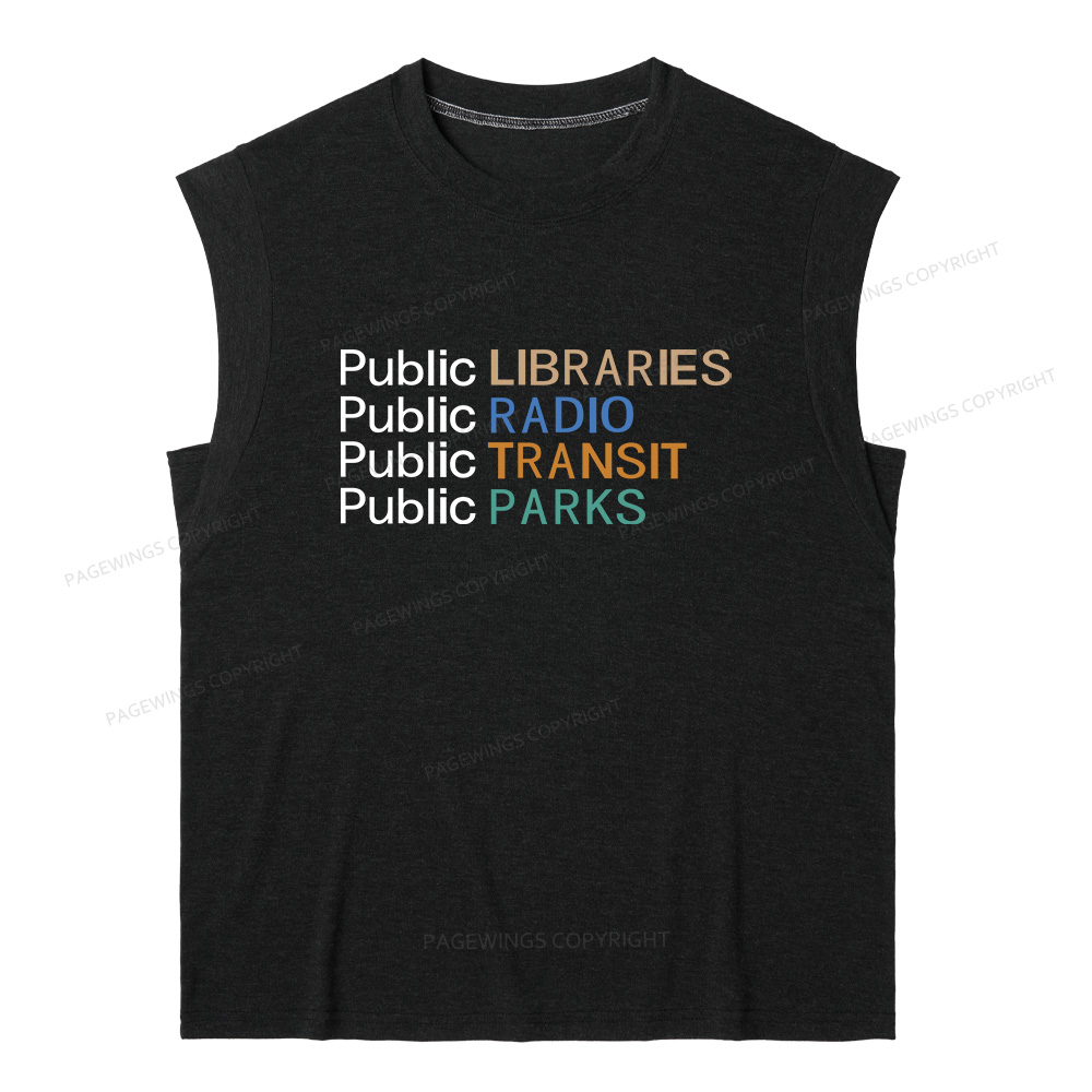 Pagewings Public Libraries Radio11558 Bookish Women's Heather Tank Top