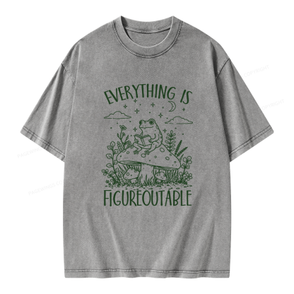 Pagewings Everything Is Figureoutable Unisex Washed T-shirt
