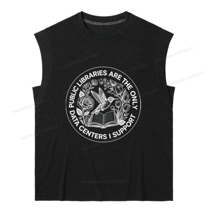 Pagewing Public Libraries are the only Data Centers I Support 16091 Bookish Women's Heather Tank Top