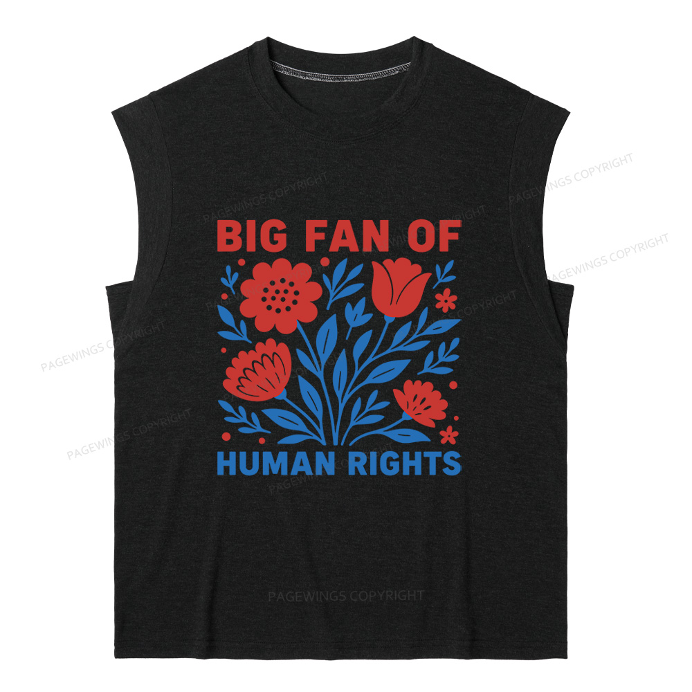 Pagewings Big Fan Of Human Rights 15741 Bookish Women's Heather Tank Top