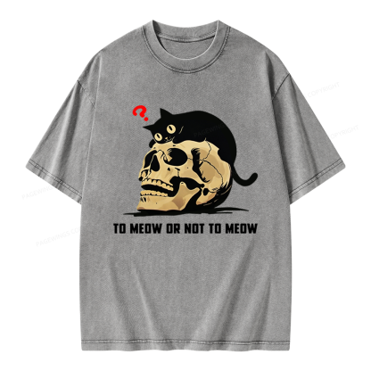 Pagewings To Meow Or Not To Meow Unisex Washed T-shirt