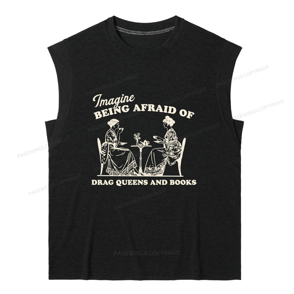 Pagewings Drag Queens 15261 Bookish Women's Heather Tank Top