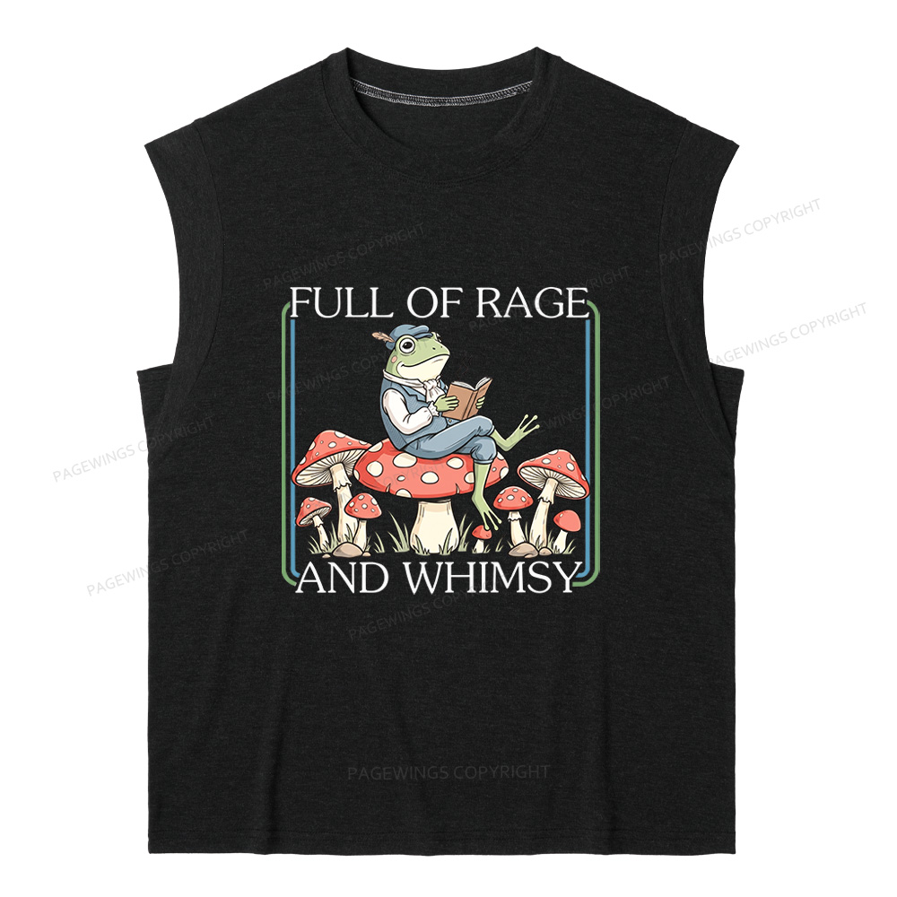 Pagewings Full Of Rage and Whimsy 15482 Bookish Women's Heather Tank Top