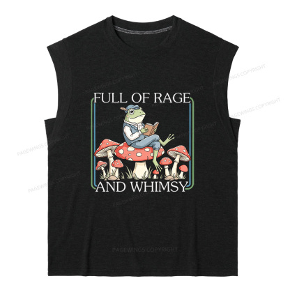 Pagewings Full Of Rage and Whimsy 15482 Bookish Women's Heather Tank Top