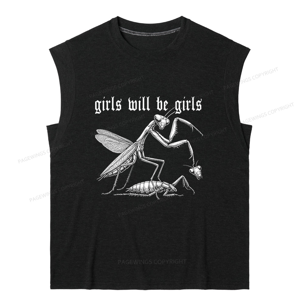Pagewings Girls Will Be Girls 15526 Bookish Women's Heather Tank Top