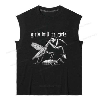 Pagewings Girls Will Be Girls 15526 Bookish Women's Heather Tank Top