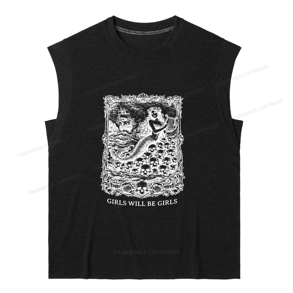 Pagewings Girls Will Be Girls 15607 Bookish Women's Heather Tank Top