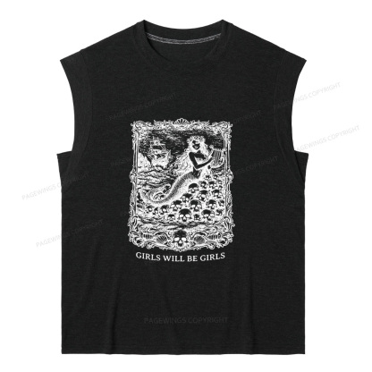 Pagewings Girls Will Be Girls 15607 Bookish Women's Heather Tank Top