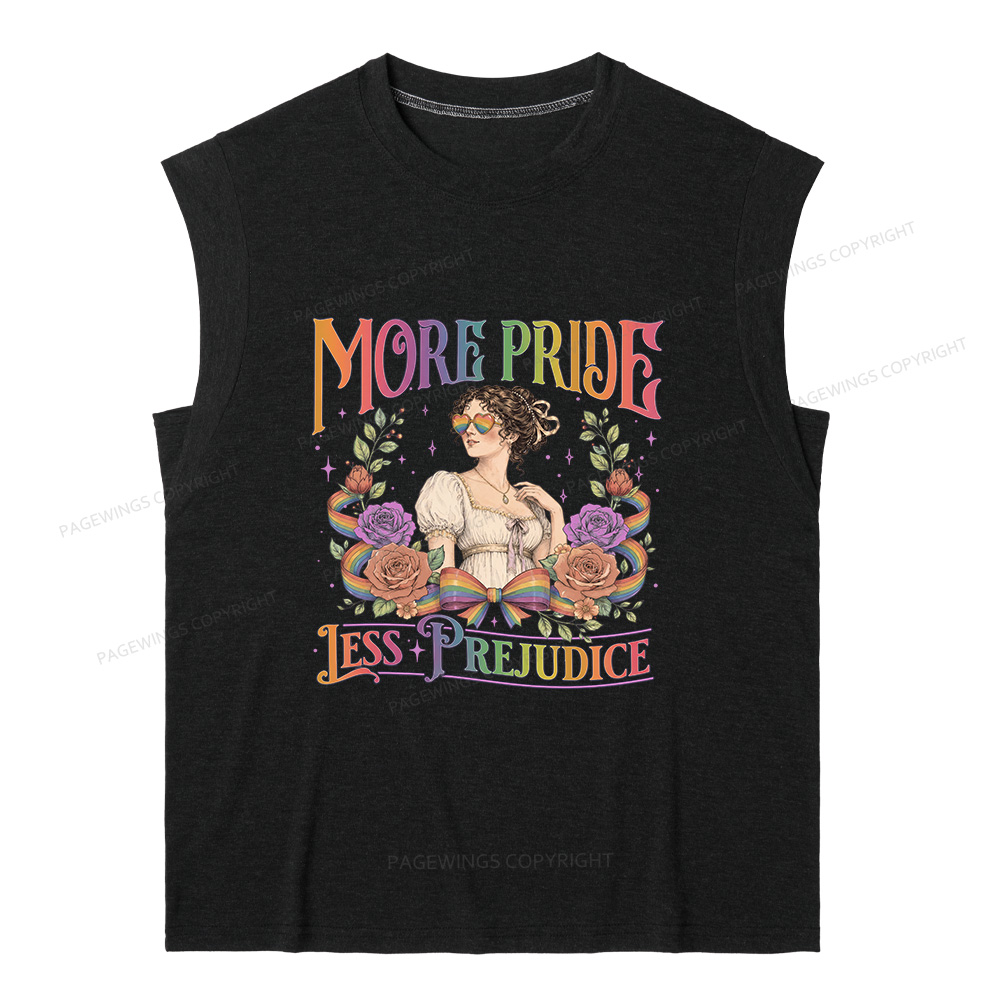 Pagewings More Pride Less Prejudice 15725 Bookish Women's Heather Tank Top
