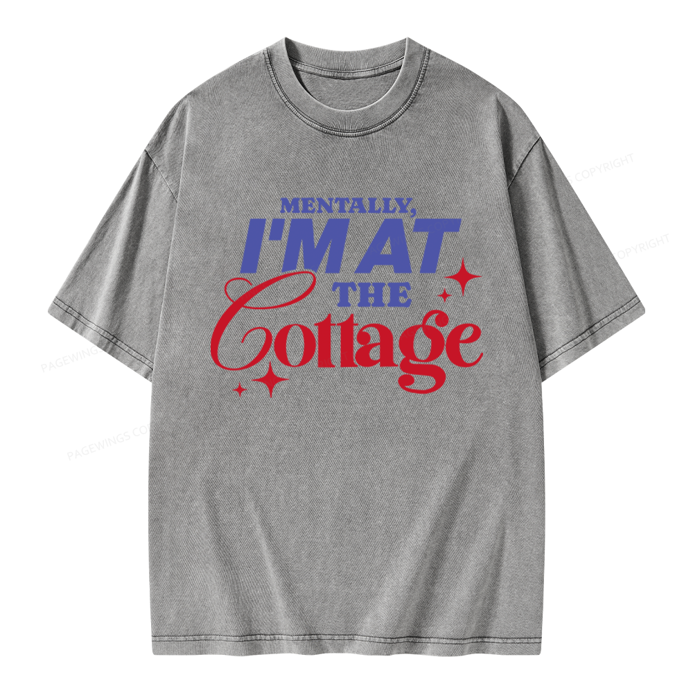 Pagewings I'm at the Cottage Unisex Washed T-shirt