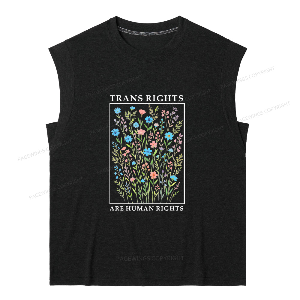 Pagewings Trans Rights Are Human Rights 15266 Bookish Women's Heather Tank Top