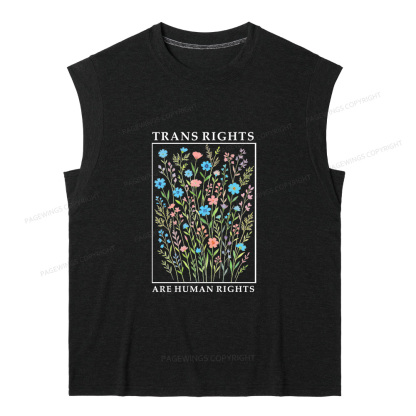 Pagewings Trans Rights Are Human Rights 15266 Bookish Women's Heather Tank Top