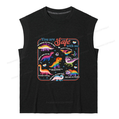 Pagewings You Are Safe With Me 15899 Bookish Women's Heather Tank Top