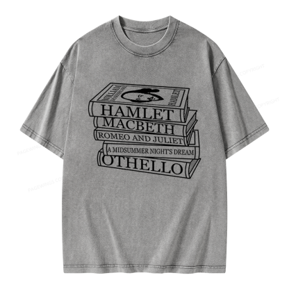 Pagewings Shakespeare Best Books Unisex Washed T-shirt
