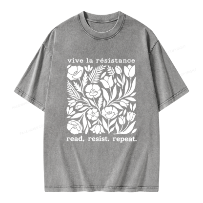 Pagewings Read Resist Repeat Unisex Washed T-shirt