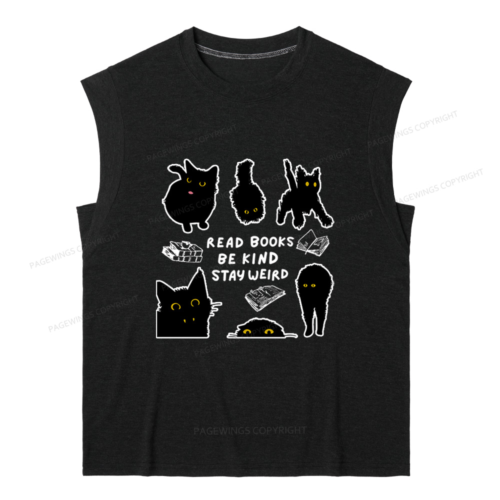 Pagewings Read Books Be Kind Stay Weird 12963 Bookish Women's Heather Tank Top