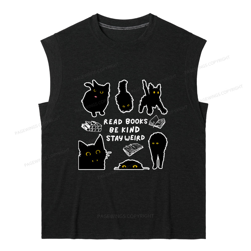 Pagewings Read Books Be Kind Stay Weird 12963 Bookish Women's Heather Tank Top