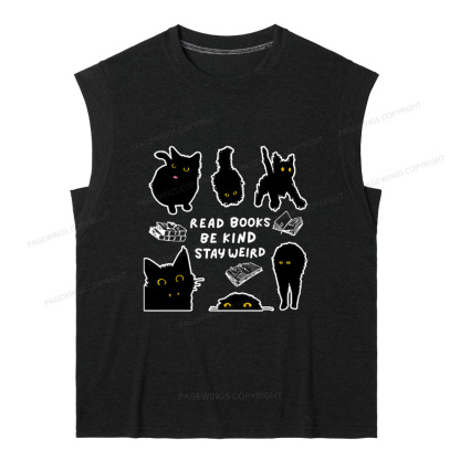 Pagewings Read Books Be Kind Stay Weird 12963 Bookish Women's Heather Tank Top