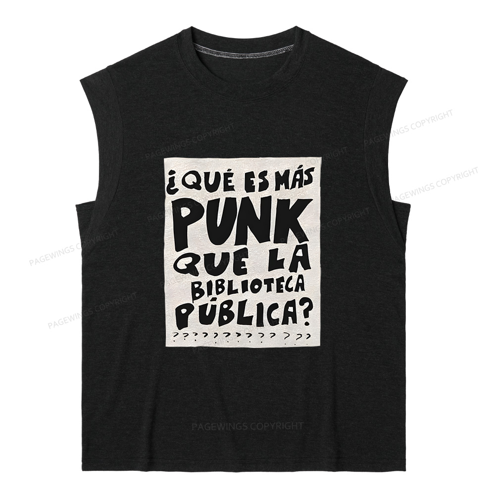 Pagewings What's More Punk Than The Public Library 12662 Bookish Women's Heather Tank Top