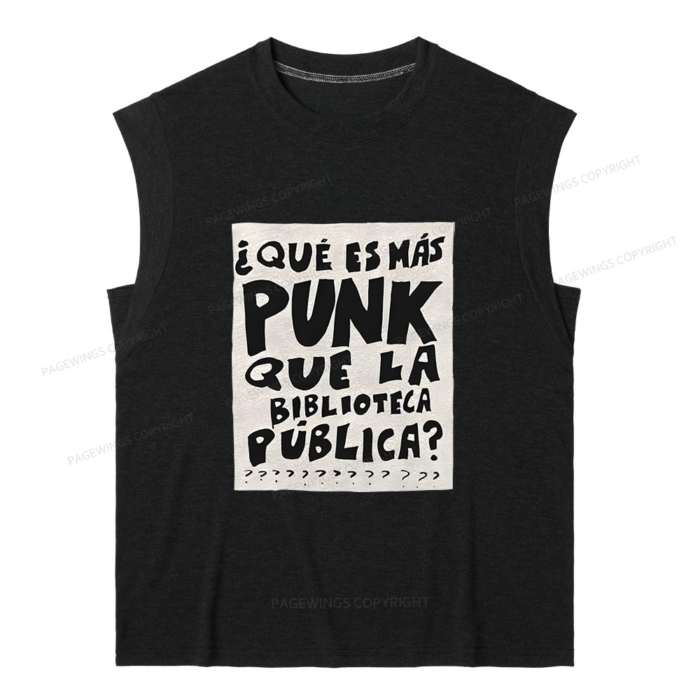 Pagewings What's More Punk Than The Public Library 12662 Bookish Women's Heather Tank Top