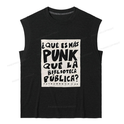 Pagewings What's More Punk Than The Public Library 12662 Bookish Women's Heather Tank Top