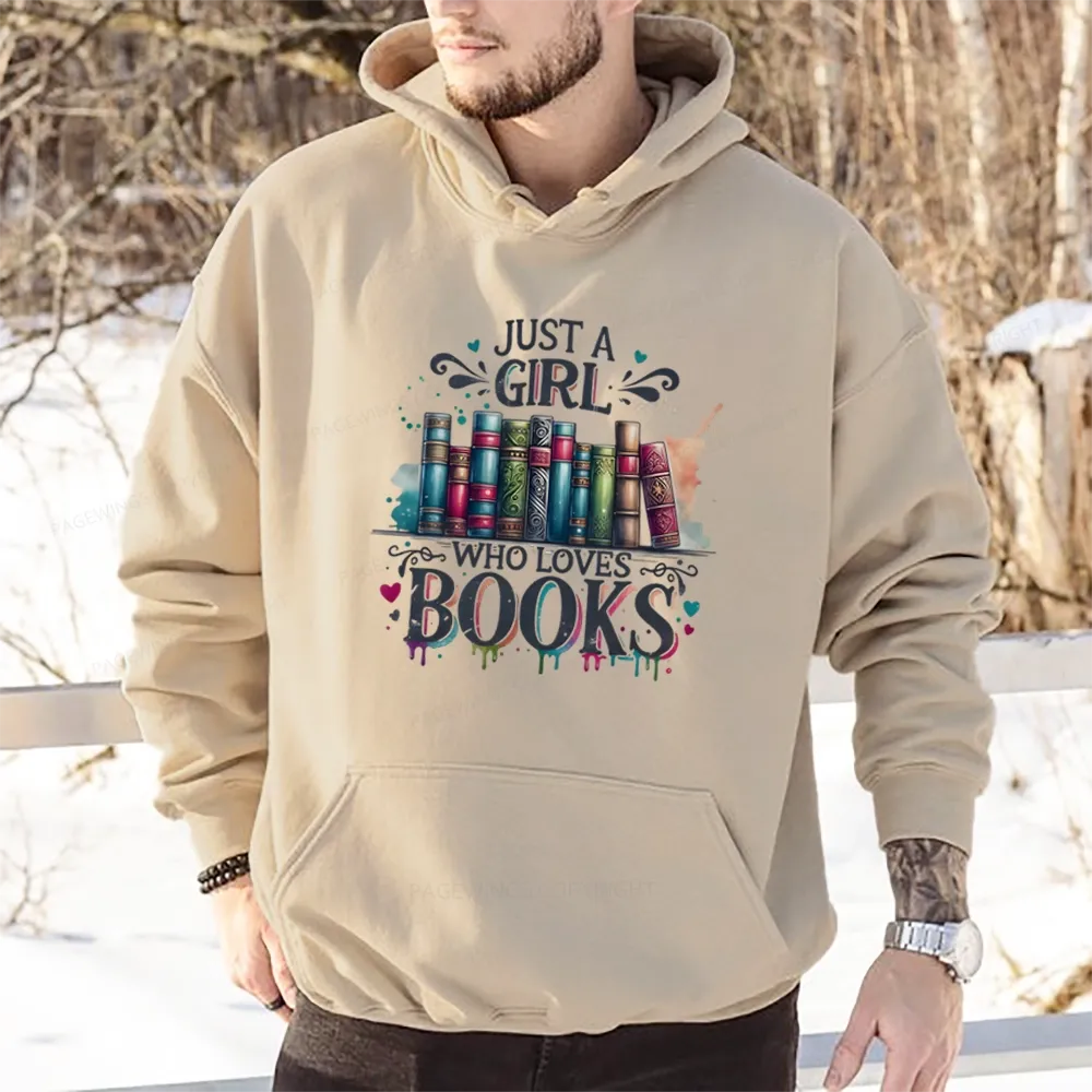 Pagewings Just A Girl Who Loves Books Unisex Classic Hoodie