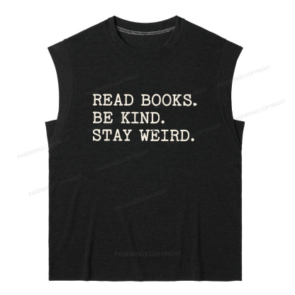 Pagewings Read Books Be Kind Stay Weird 16409 Bookish Women's Heather Tank Top