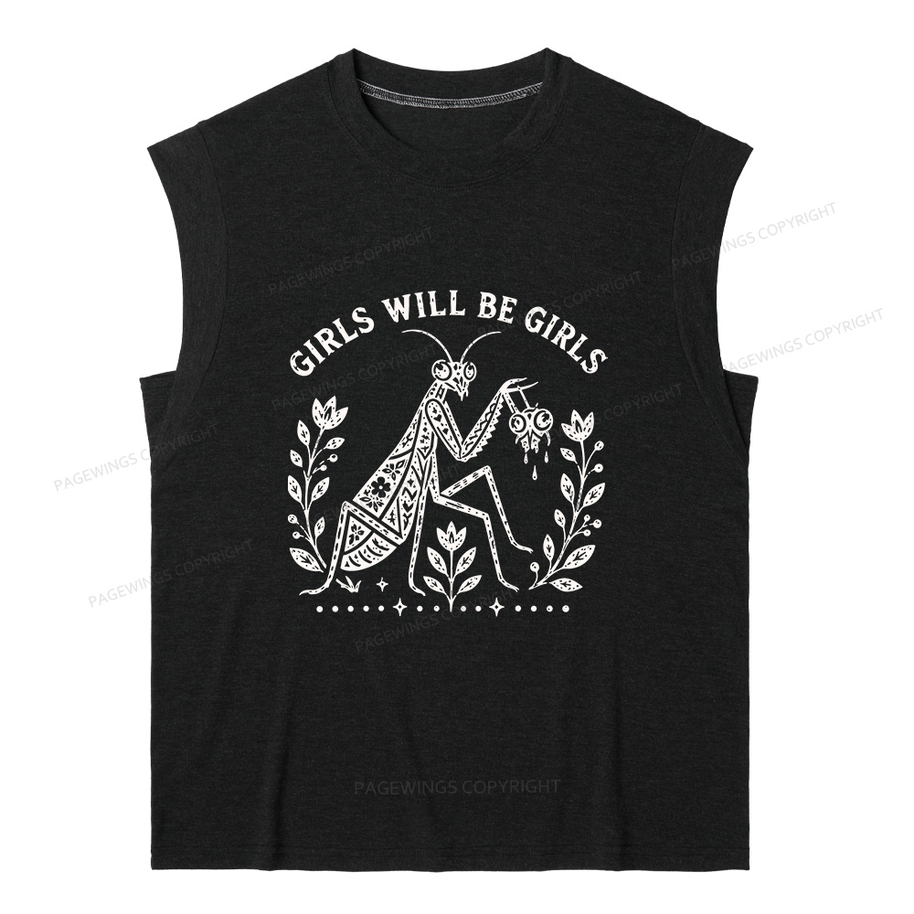 Pagewing Girls Will Be Girls16300 Bookish Women's Heather Tank Top