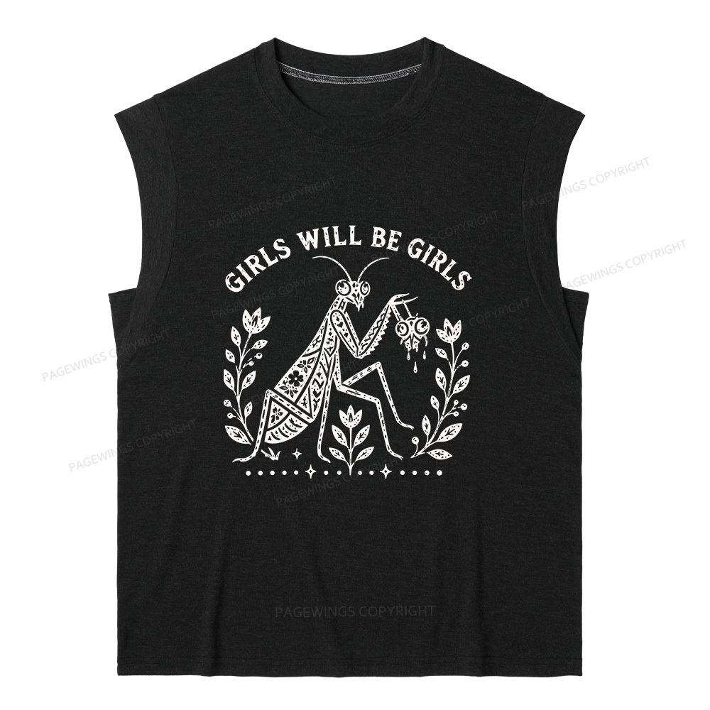 Pagewing Girls Will Be Girls16300 Bookish Women's Heather Tank Top