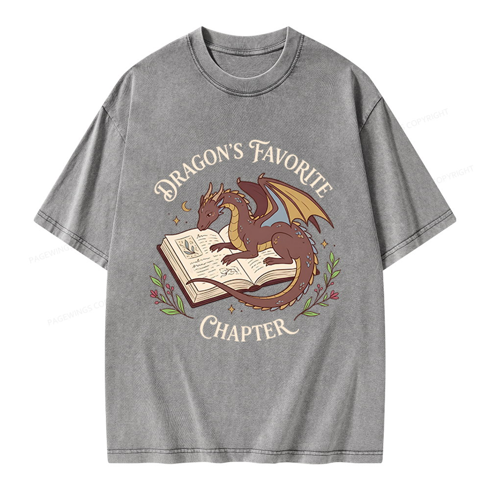 Pagewings Dragon's Favorite Chapter Unisex Washed T-shirt