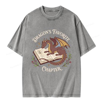 Pagewings Dragon's Favorite Chapter Unisex Washed T-shirt
