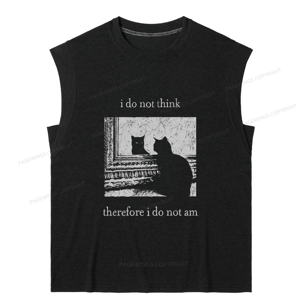 Pagewings I Do Not Think Therefore I Do Not Am13719 Bookish Women's Heather Tank Top