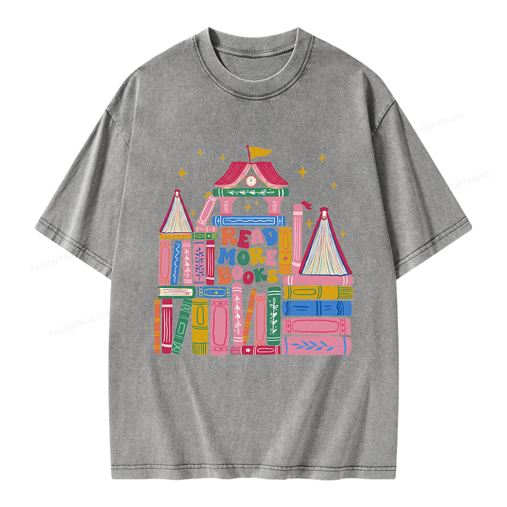 Pagewings Read More Books Unisex Washed T-shirt